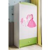 Šatní skříň Kocot kids Babydreams 90 cm princezna a poník zelená