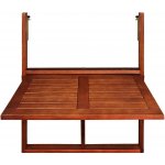 Casaria 102331 Závěsný balkonový stolek, akátové dřevo 65x45x87cm, certifikát FSC®- sklápěcí – Sleviste.cz