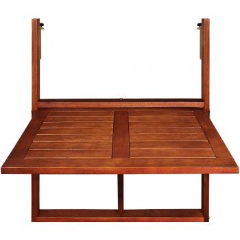 Casaria 102331 Závěsný balkonový stolek, akátové dřevo 65x45x87cm, certifikát FSC®- sklápěcí