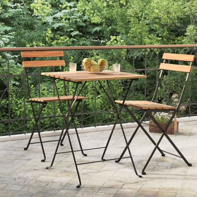 OMAXI 689896 Skládací bistro stůl 55 x 54 x 71 cm masivní teak a ocel – Hledejceny.cz