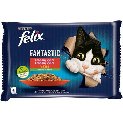 Felix Fantastic s kuřetem a rajčaty s hovězím a mrkví v želé 4 x 85 g – Zboží Mobilmania