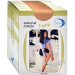 JEMNÉ SILONOVÉ ponožky SE ZDRAVOTNÍM LEMEM 5 PÁRŮ Denisa tmavší tělová – Sleviste.cz