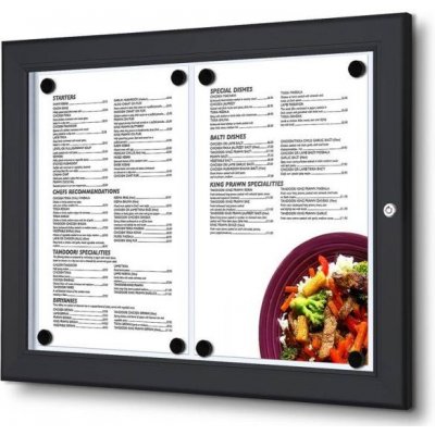 Jansen Display Venkovní MENU vitrína 2 x A4, černá – Hledejceny.cz
