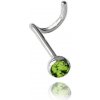Piercing Minet stříbrný piercing do nosu se zeleným zirkonem JMAN0406ZE01