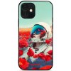 Pouzdro a kryt na mobilní telefon Apple Pouzdro Mobiwear Glossy Apple iPhone 12 Mini - G001G Astronautka v květech