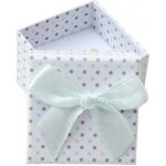 Šperky4U Malá dárková krabička na prsten bílá šedé a modré puntíky KR0182-GRLB – Zboží Dáma