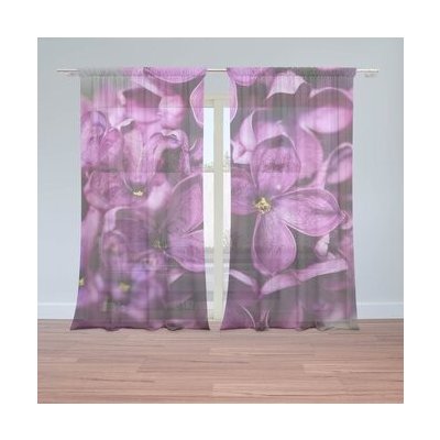Sablio Záclony Fialové květy: 2ks 150x250cm – Hledejceny.cz