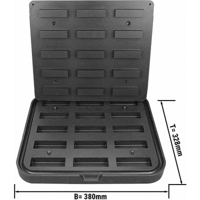 G.Gastro Formy pro stroj na tartaletky TMNP - Tvar tartaletek: Obdélníkové - 90x26 mm - Ø 85 mm - Výška: 19 mm - pro 15 tartaletek - D11886067 – Hledejceny.cz