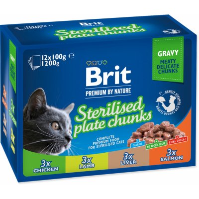 Brit Premium by Nature Cat Sterilized plate chunks 12 x 100 g – Zbozi.Blesk.cz