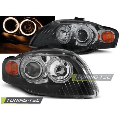 Tuning-Tec Přední čirá světla Audi A4 (2004 - 2008) - černé - Angel Eyes – Hledejceny.cz