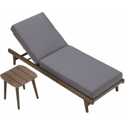 Higold NL Zahradní lehátko Leo Grey s odkládacím stolkem HG206380 – Hledejceny.cz