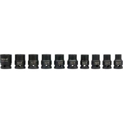 Sada nástavců 1/2" rázové šestihranné 10 ks 10-22 mm CrMo Yato YT-1025 – Sleviste.cz