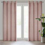 Eurofirany Závěs 135 x 250 cm zatemňovací polyester pudrově růžový na kovových kroužcích CARLO – Hledejceny.cz