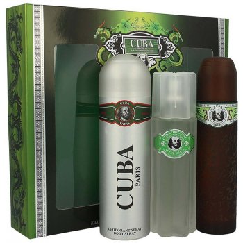 Cuba Green EDT 100 ml + voda po holení 100 ml + deospray 200 ml dárková sada