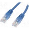 síťový kabel Qoltec 52318 patch, U/UTP, 5e, drát, CCA, PE, 1,8m, modrý