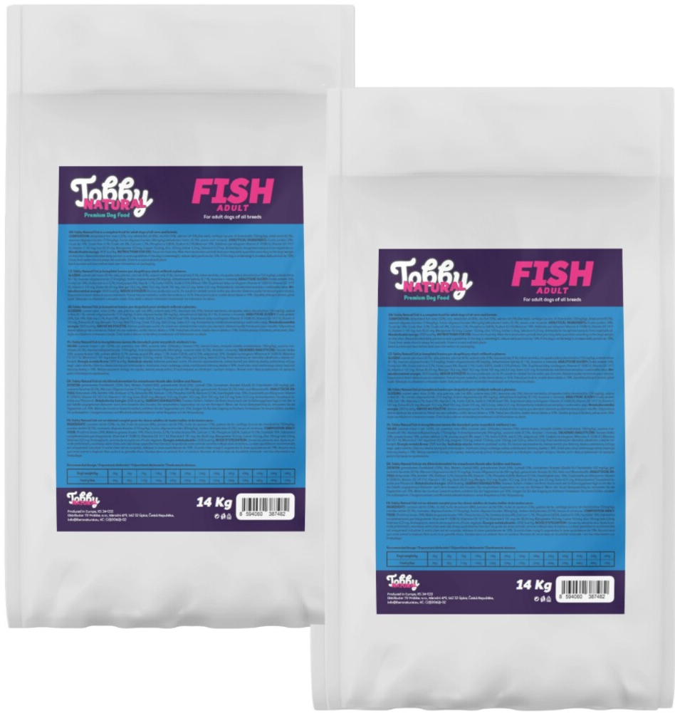 Tobby Natural Dog Fish 2 x 14 kg