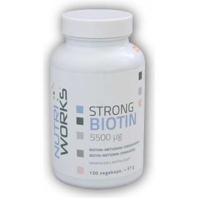 NutriWorks Strong Biotin 5500mcg 120 kapslí – Hledejceny.cz