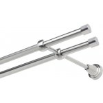 OK-GarnýžeCZ Garnýž kovová dvouřadá 19mm Pullo double nerez 100 cm do stěny / na tunýlek - bez kroužků – Zbozi.Blesk.cz