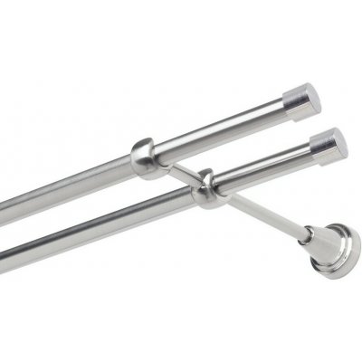 OK-GarnýžeCZ Garnýž kovová dvouřadá 19mm Pullo double nerez 100 cm do stěny / na tunýlek - bez kroužků – Zbozi.Blesk.cz