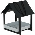Esschert Design Budka atracitová/bílá – Zboží Mobilmania