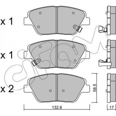 Sada brzdových destiček, kotoučová brzda CIFAM 822-945-0