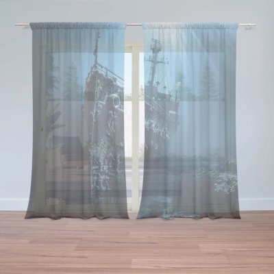 Sablio Záclony Vrak lodi na dně moře: 2ks 150x250cm – Hledejceny.cz