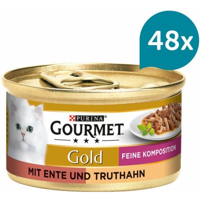 Gourmet Gold Feine Komposition kachna a krocaní maso 48 x 85 g – Sleviste.cz