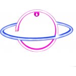 Aca Lighting Neonová lampička Saturn 3× AA baterie USB kabel IP20 modrá a růžová barva – Hledejceny.cz