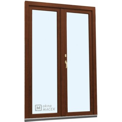 Kömmerling balkonové dveře 70 AD O+OS klapačka levé ořech/ořech 120 x 220 cm oboustranná klika + FAB + hliníkový práh – Hledejceny.cz