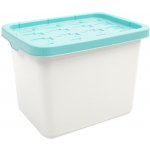 Doloni Úložný box s víkem 37 x 27 x 27 bílý tyrkysový – Zbozi.Blesk.cz