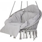 KIK Zahradní houpačka čapí hnízdo s XXL polštářem šedé 120kg – Zboží Dáma