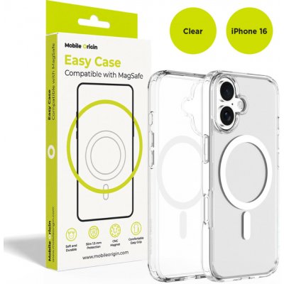 Mobile Origin Pouzdro Easy Hybrid MagSafe, Čiré pro iPhone 16 Kompatibilní telefony: iPhone 16 – Hledejceny.cz