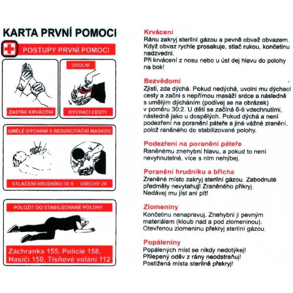 Karta Prvn Pomoci Plastov Tabulka 18x15 Cm Od 48 K Heureka cz karta-prvn-pomoci-plastov-tabulka-18x15-cm-od-48-k-heureka-cz