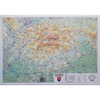 Kartografie HP Slovensko - nástěnná plastická mapa 100 x 70 cm Varianta: bez rámu, Provedení: plastická mapa – Zboží Mobilmania