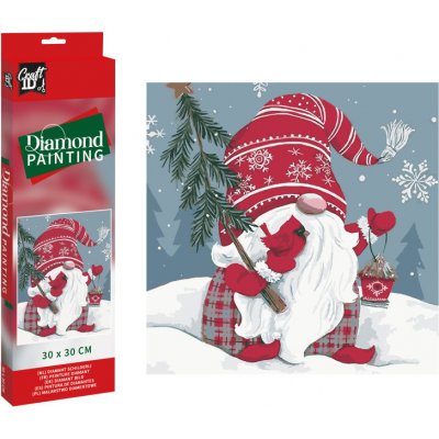 Craft ID Diamantové malování Vánoční skřítek 30 x 30 cm – Sleviste.cz