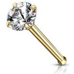 Šperky4U zlacený piercing do nosu čirý zirkon N0132GDC-030 – Zboží Dáma