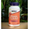 Vitamín a minerál Now Vitamin D3 & K2 1000 IU 45 μg x 120 rostlinných kapslí