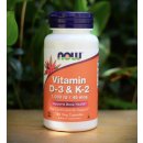 Now Vitamin D3 & K2 1000 IU 45 μg x 120 rostlinných kapslí