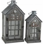 Dřevěná lucerna, S/2 D7210 – Zboží Dáma