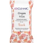 Cleanic Cream & Fresh Peach ošetřující vlhčené ubrousky na ruce 15 ks – Hledejceny.cz