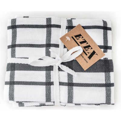 Etex Utěrky z egyptské bavlny U03 šedé káro 50 x 70 cm 3 ks – Hledejceny.cz