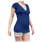 Jožánek těhotenské kojící pyžamo krátké Tm.tyrkys/šedý melír – Zboží Dáma