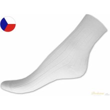 Nepon 100% bavlněné ponožky Žebro bílé