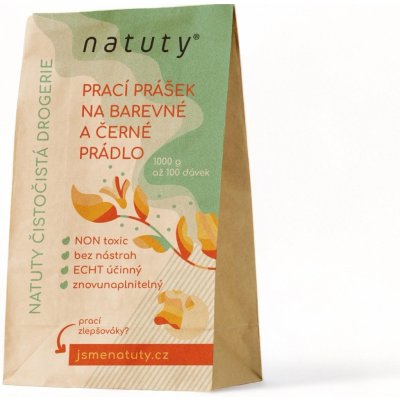Natuty Prací prášek na barevné a černé prádlo 1 kg – Zboží Dáma