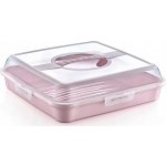 Keeper Podnos s víkem 34,5x34,5x10,5 cm růžová – Sleviste.cz