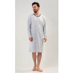Gazzaz 17774765 pánská noční košile s dlouhým rukávem šedá – Zboží Mobilmania