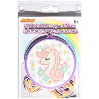 SMT Creatoys Vyšívání křížkovým stehem jednorožec vyšívací rámeček 1 předloha 6 bavlnek – Hledejceny.cz