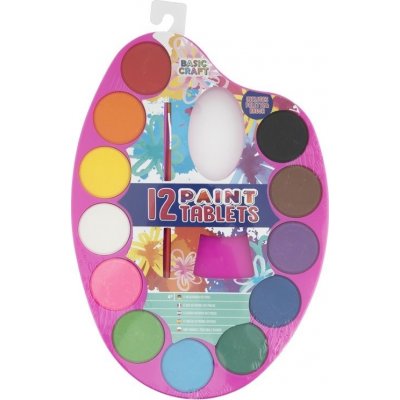 Grafix Paleta s vodovými barvami a štětcem Růžová – Zboží Dáma