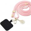 Pouzdro a kryt na mobilní telefon Pouzdro Guess Crossbody Popruh Cord 4G Charm zlaté/růžové