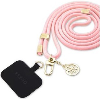 Pouzdro Guess Crossbody Popruh Cord 4G Charm zlaté/růžové